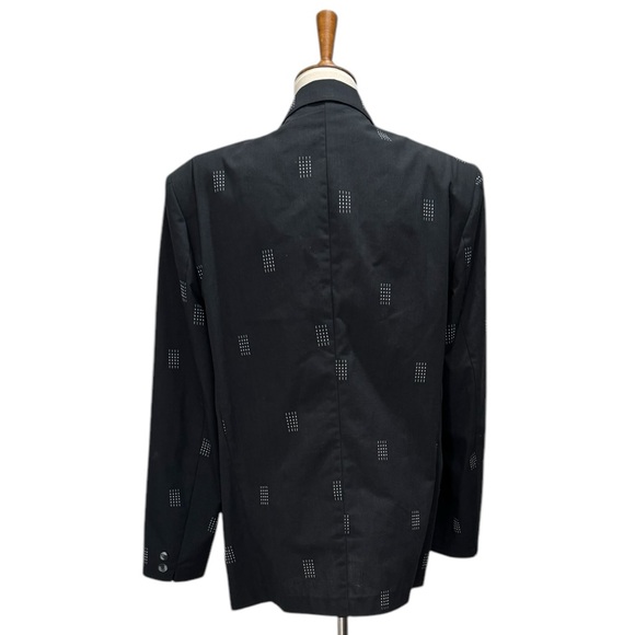 Nixit 80’s Style Black Patterned Blazer Size 42 - Picture 2 of 4